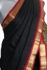 Exclusive Black Temple Kanjeevaram Silk Saree-1 Meter Contemporary Pallu